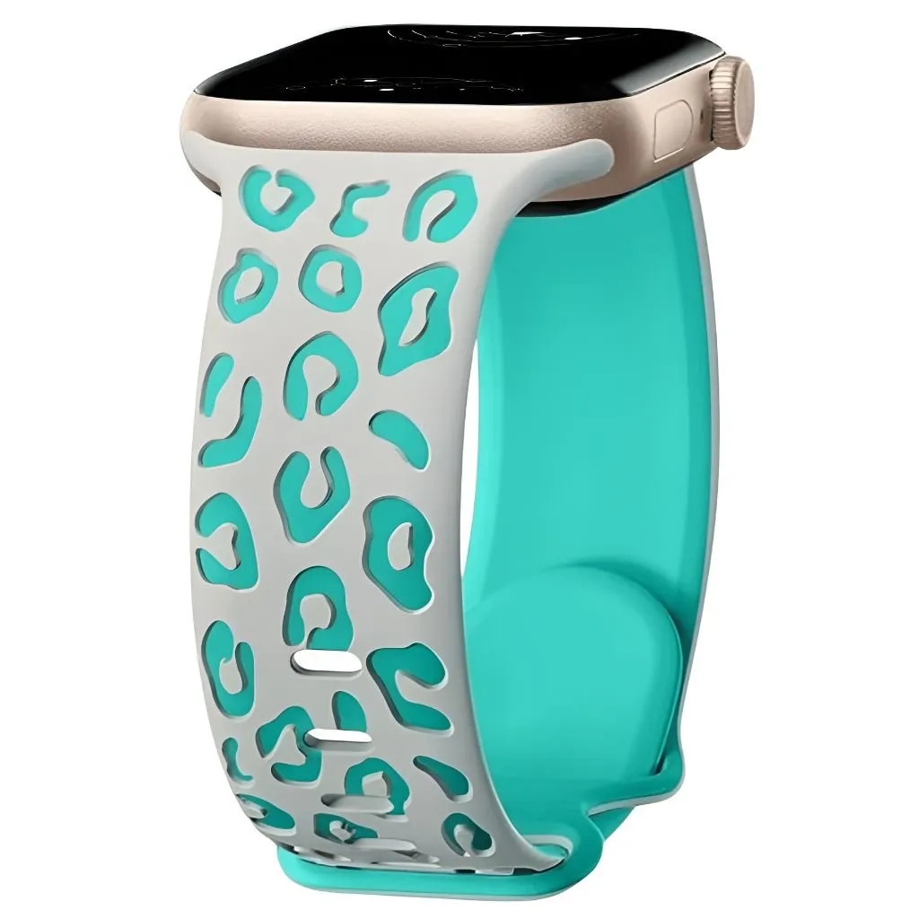 Obvius Silicone Band With Engraved Leopard Pattern