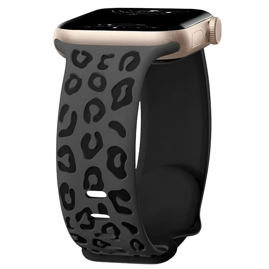 Obvius Silicone Band With Engraved Leopard Pattern