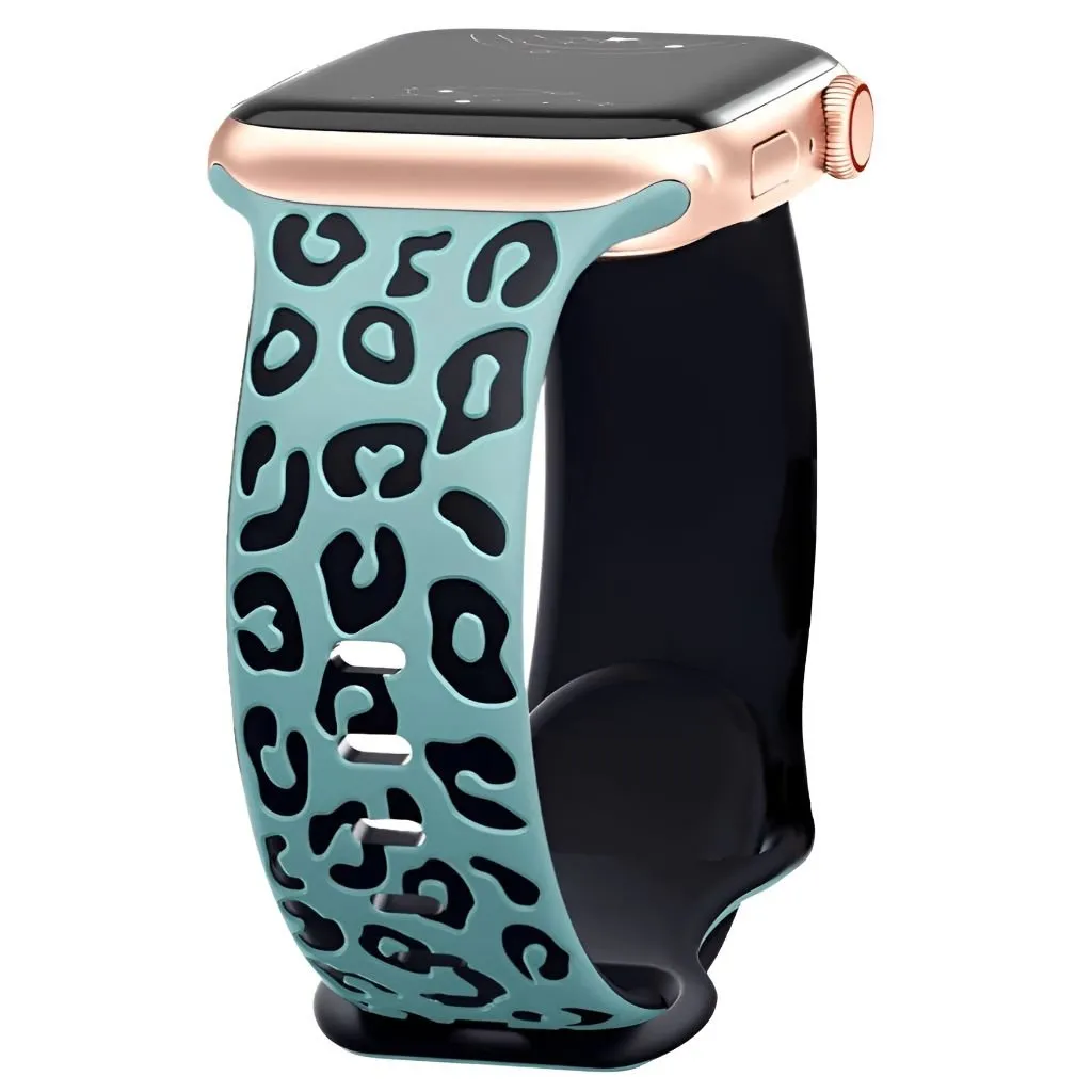 Obvius Silicone Band With Engraved Leopard Pattern