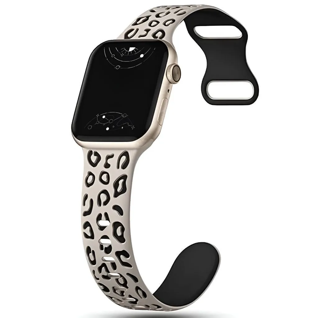 Obvius Silicone Band With Engraved Leopard Pattern