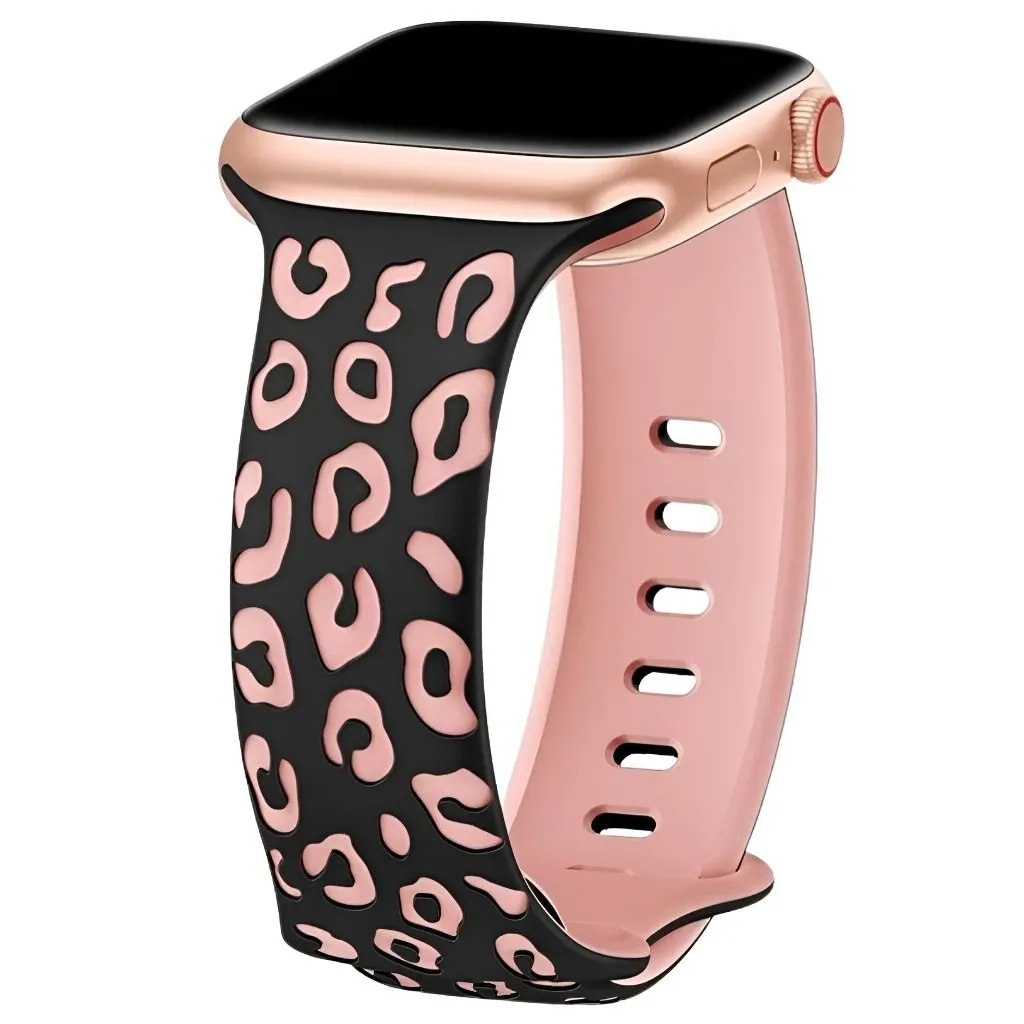 Obvius Silicone Band With Engraved Leopard Pattern