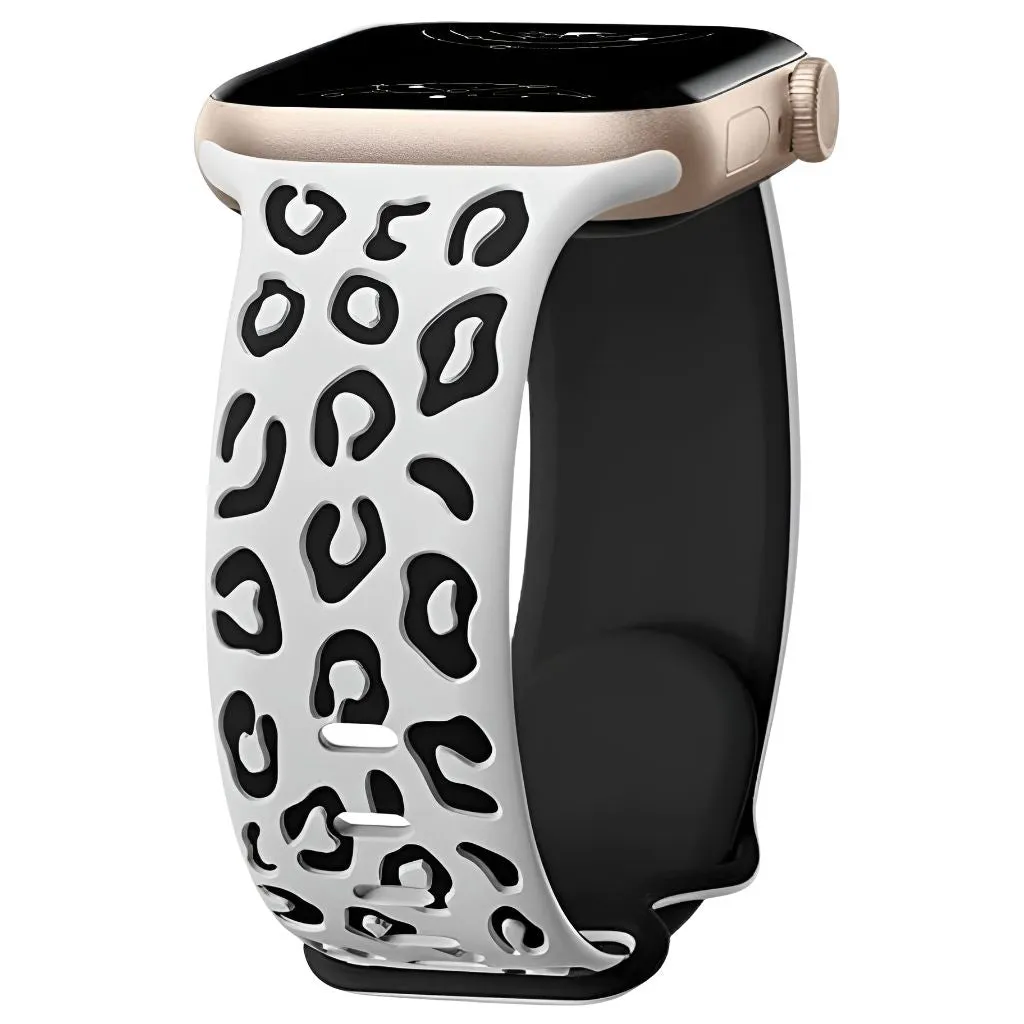 Obvius Silicone Band With Engraved Leopard Pattern