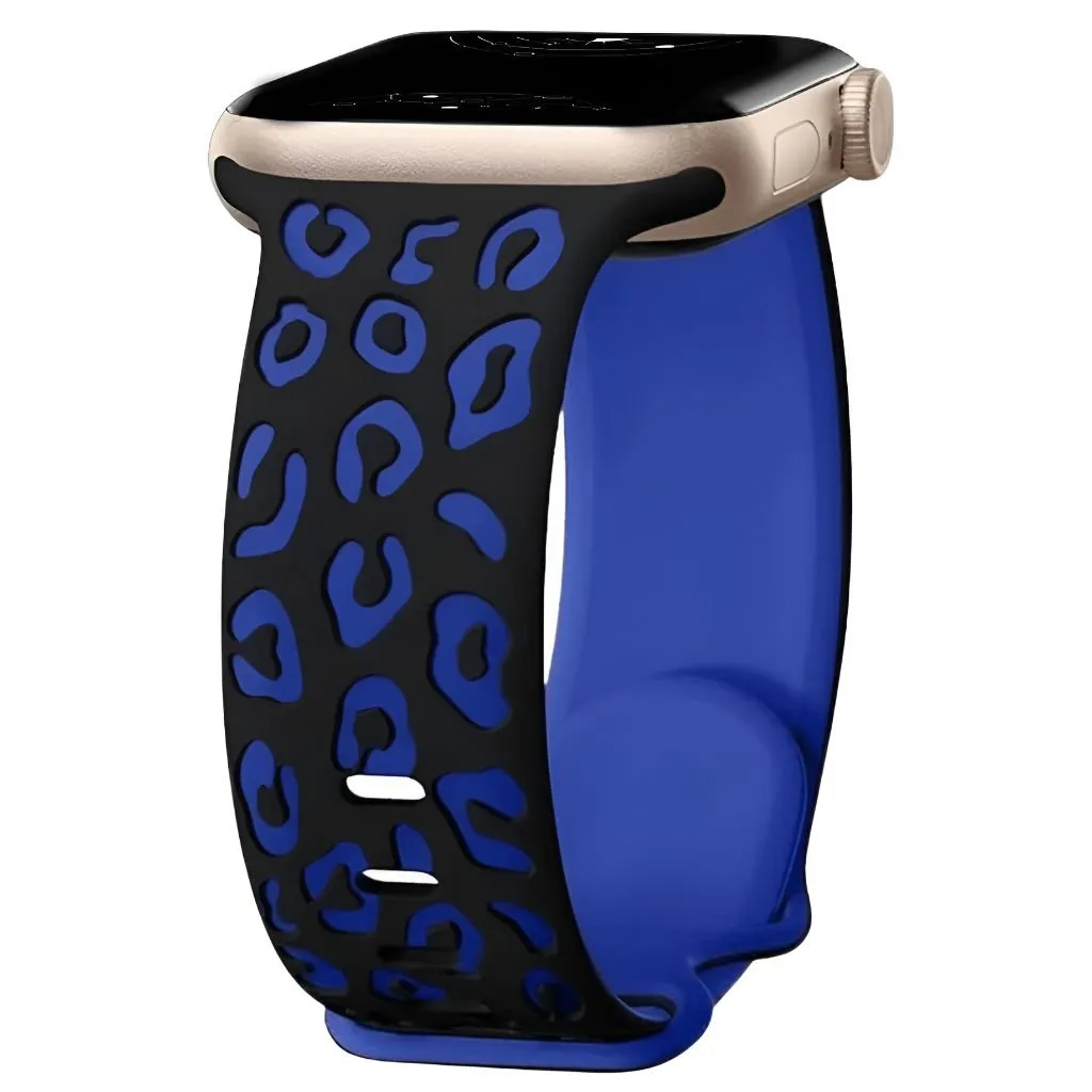 Obvius Silicone Band With Engraved Leopard Pattern