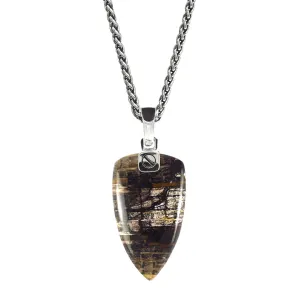 Petrified Wood Fossil Arrow Pendant