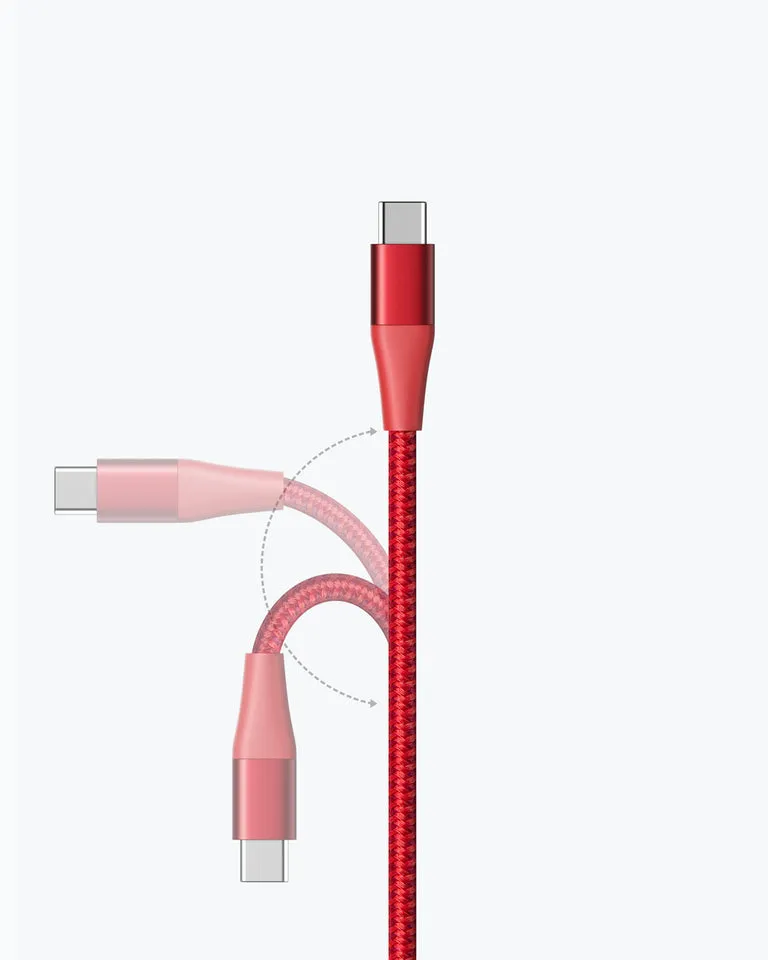 ^Pl  Ii Usb A To Usb C 3Ft Red