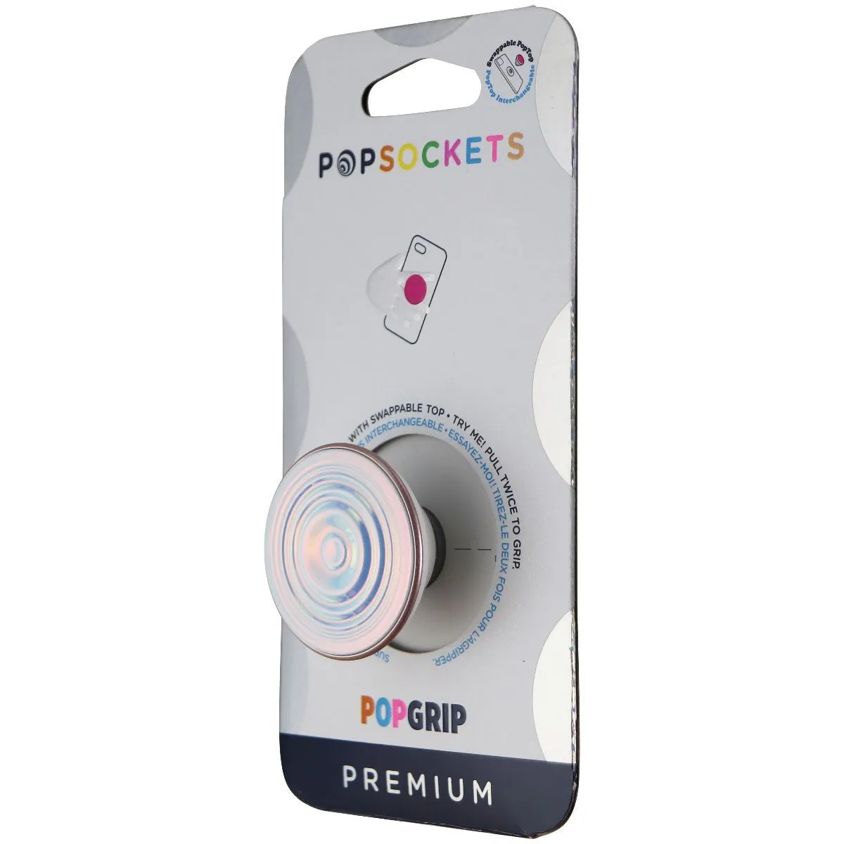 PopSockets Swappable PopGrip Grip and Phone Stand - Ripple Opalescent Blue