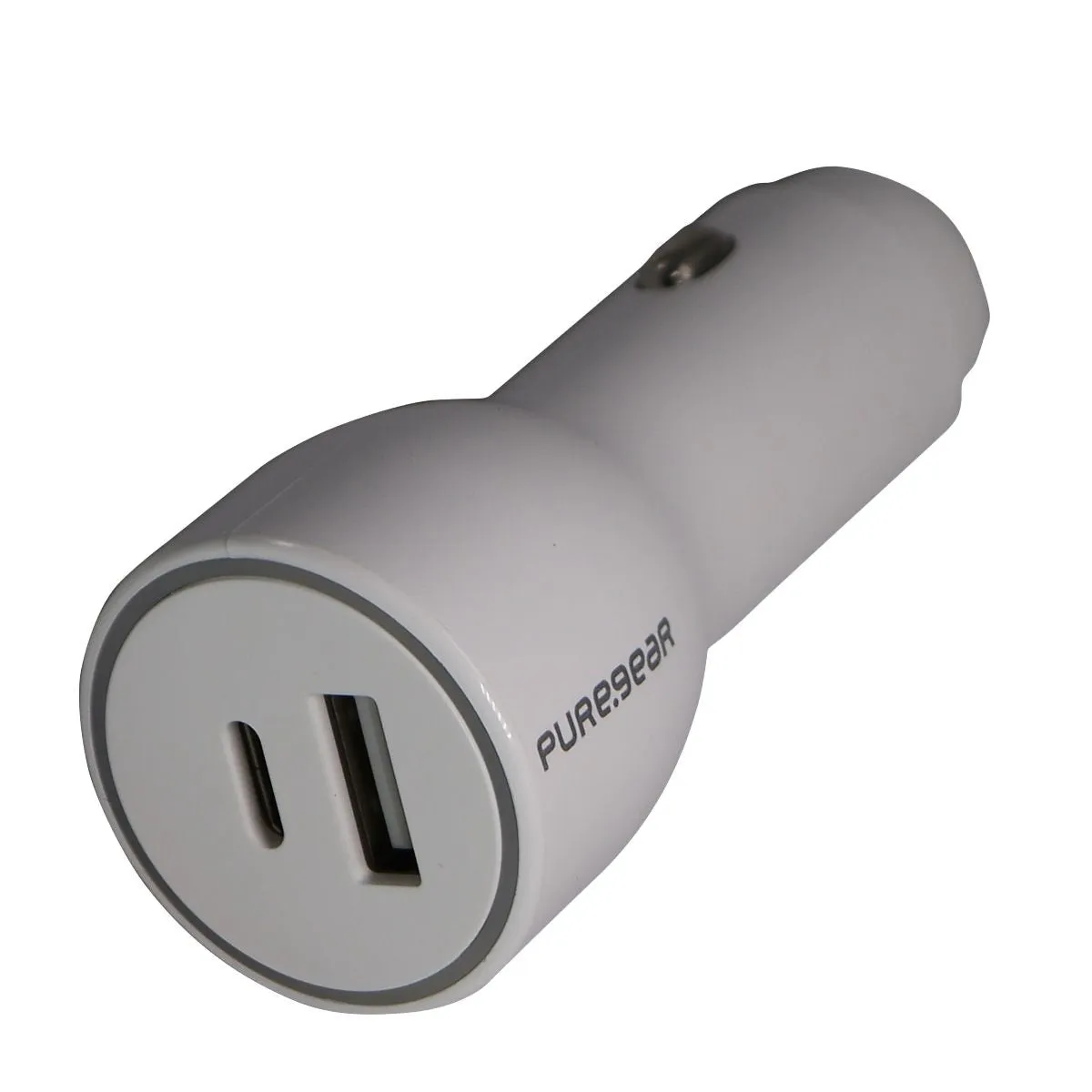 PureGear LightSpeed (30-Watt) USB & USB-C Car Charger/Adapter - White