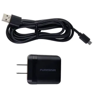 PureGear QC 3.0 (USB) Wall Charger and 5-ft Micro-USB Cable - Black