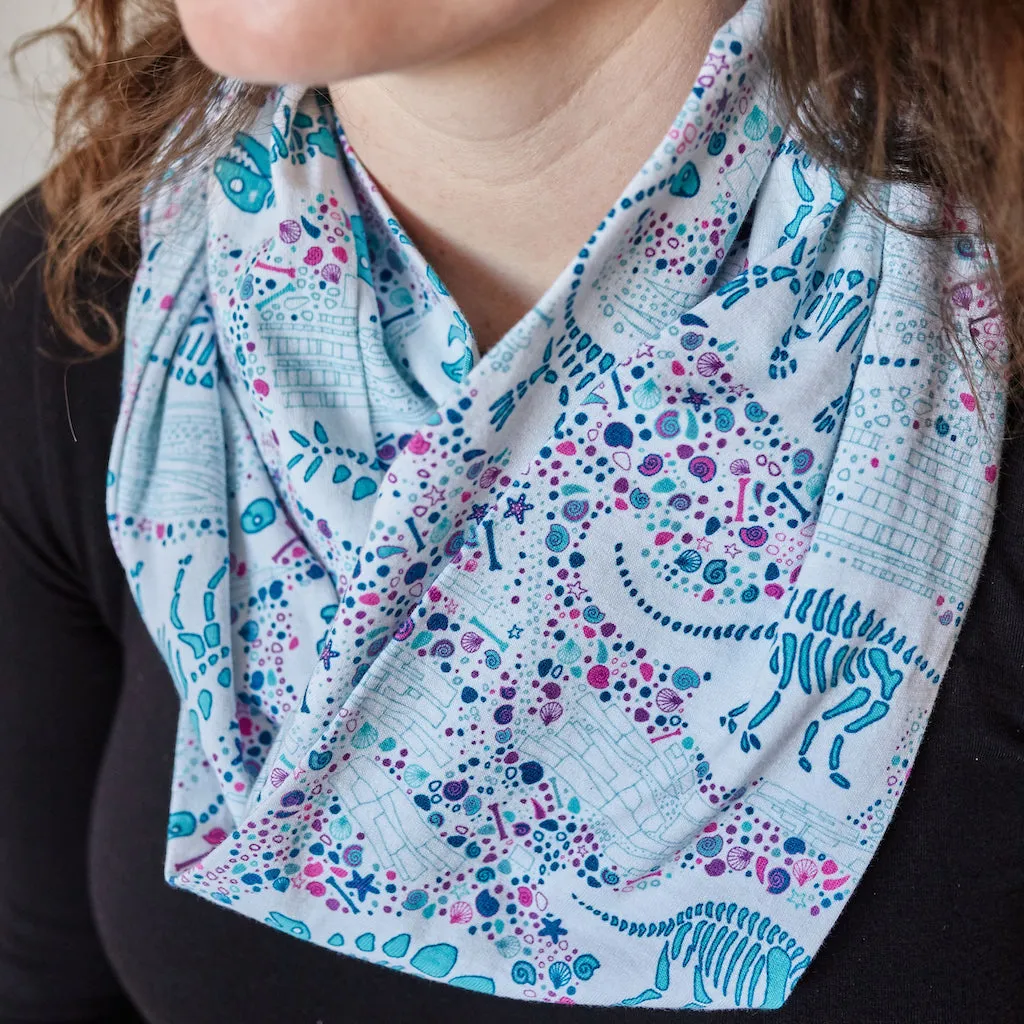 "Fossils Forever" Dinosaurs Infinity Scarf