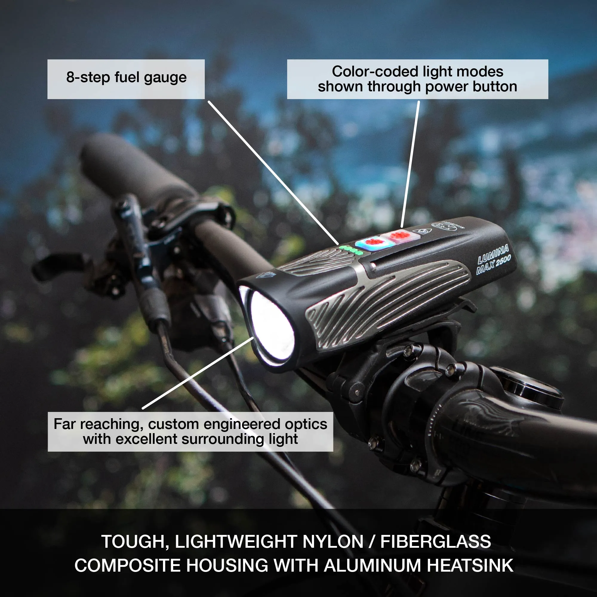 Refurbished Lumina™ Max 2500 Front Bike Light with NiteLink™