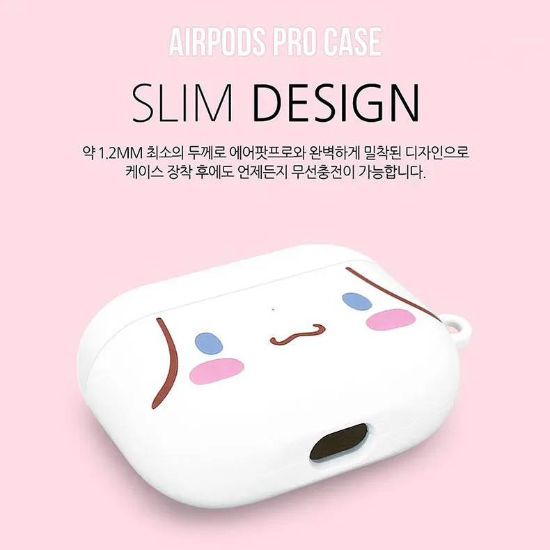 Sanrio Characters Big Face Hard Apple AirPods Charging Case Cover