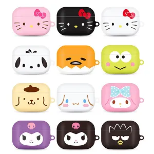 Sanrio Characters Big Face Hard Apple AirPods Charging Case Cover