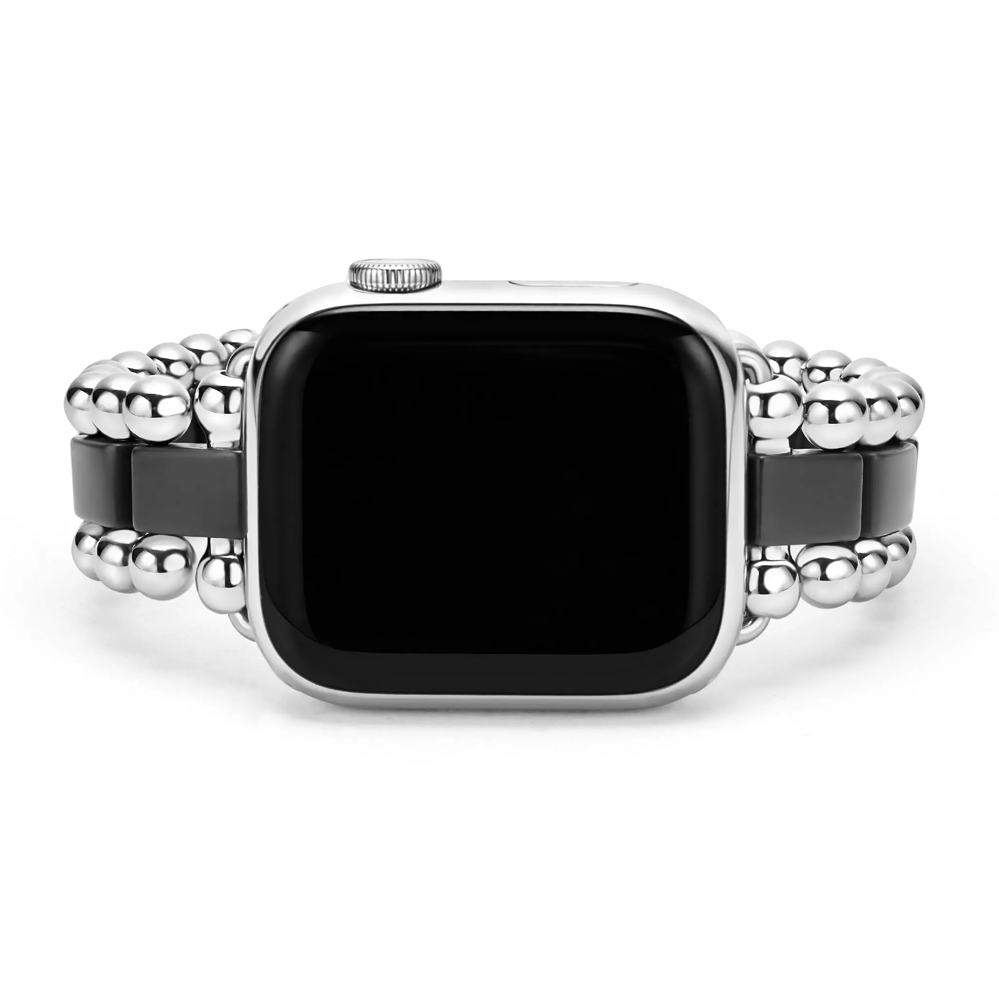 Smart Caviar Matte Black Ceramic and Stainless Steel Watch Bracelet-38-45mm