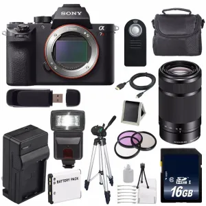 Sony Alpha a7R II Mirrorless Digital Camera (International Model)   Sony E 55-210mm f/4.5-6.3 OSS E-Mount Lens (Black) Base Bundle