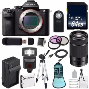 Sony Alpha a7S II a7S Mark II a7SII ILCE7SM2/B Mirrorless Digital Camera (International Model)   Sony E 55-210mm f/4.5-6 Lens Innovative Bundle