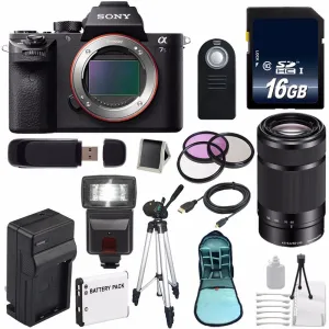 Sony Alpha a7S II a7S Mark II a7SII ILCE7SM2/B Mirrorless Digital Camera (International Model)   Sony E 55-210mm f/4.5-6 Lens Travel Bundle