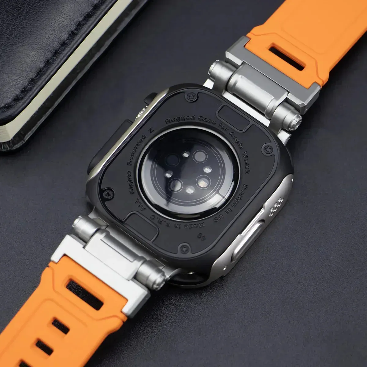 Strap Case for Apple Watch Band Ultra 2 49mm 44mm 45mm TPU Protector Case Cover Silicone Bracelet for IWatch Series 9 8 7 6 5 4