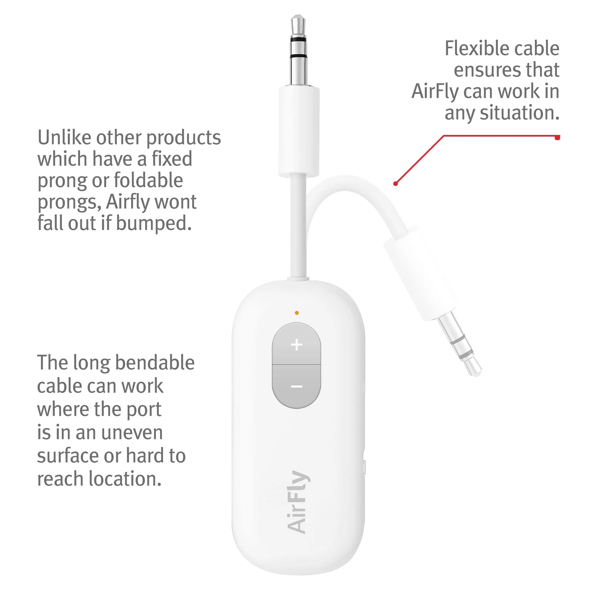 Twelve South AirFly SE, Bluetooth Wireless Audio Transmitter for AirPods/Wireless or Noise-Cancelling Headphones Use with Any 3.5 mm Audio Jack on Airplanes, Gym Equipment or iPad/Tablets