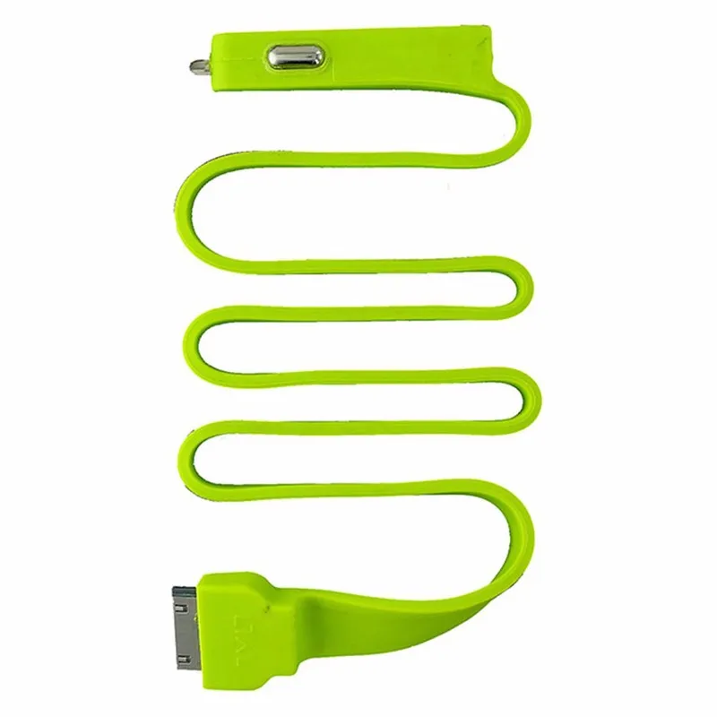 Tylt BAND Car Charger with Apple 30-Pin Connector and Extra USB Port - Green