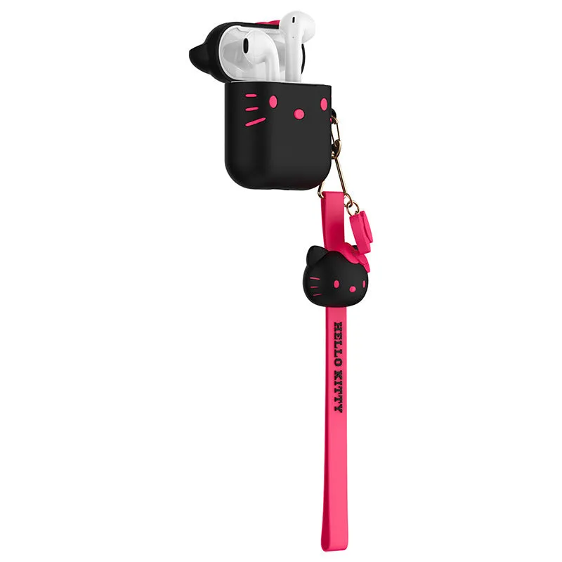 UKA Hello Kitty Shockproof Apple AirPods 2&1 Silicone Case Cover with Lanyard Strap