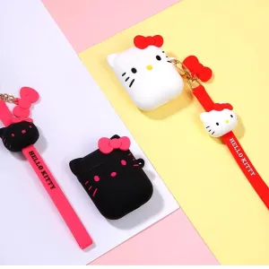 UKA Hello Kitty Shockproof Apple AirPods 2&1 Silicone Case Cover with Lanyard Strap