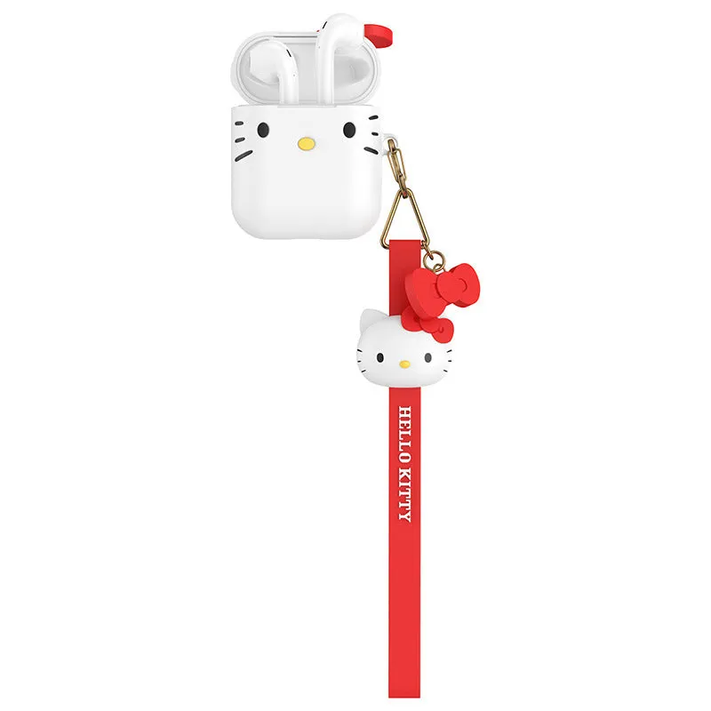 UKA Hello Kitty Shockproof Apple AirPods 2&1 Silicone Case Cover with Lanyard Strap