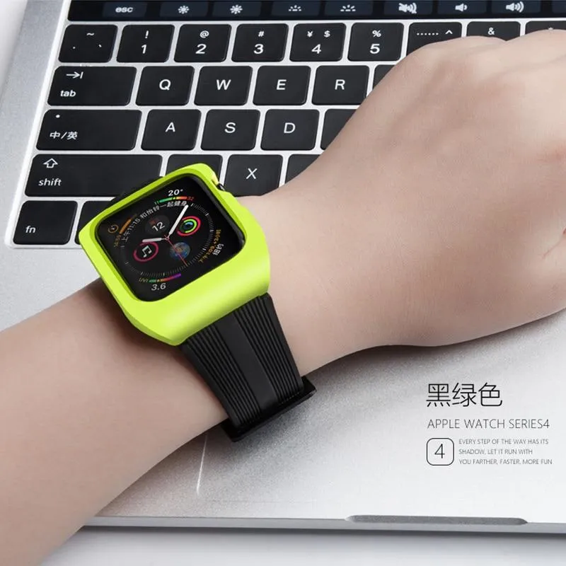 Waterproof Case Strap Protective Band for Apple Watch Watchbands