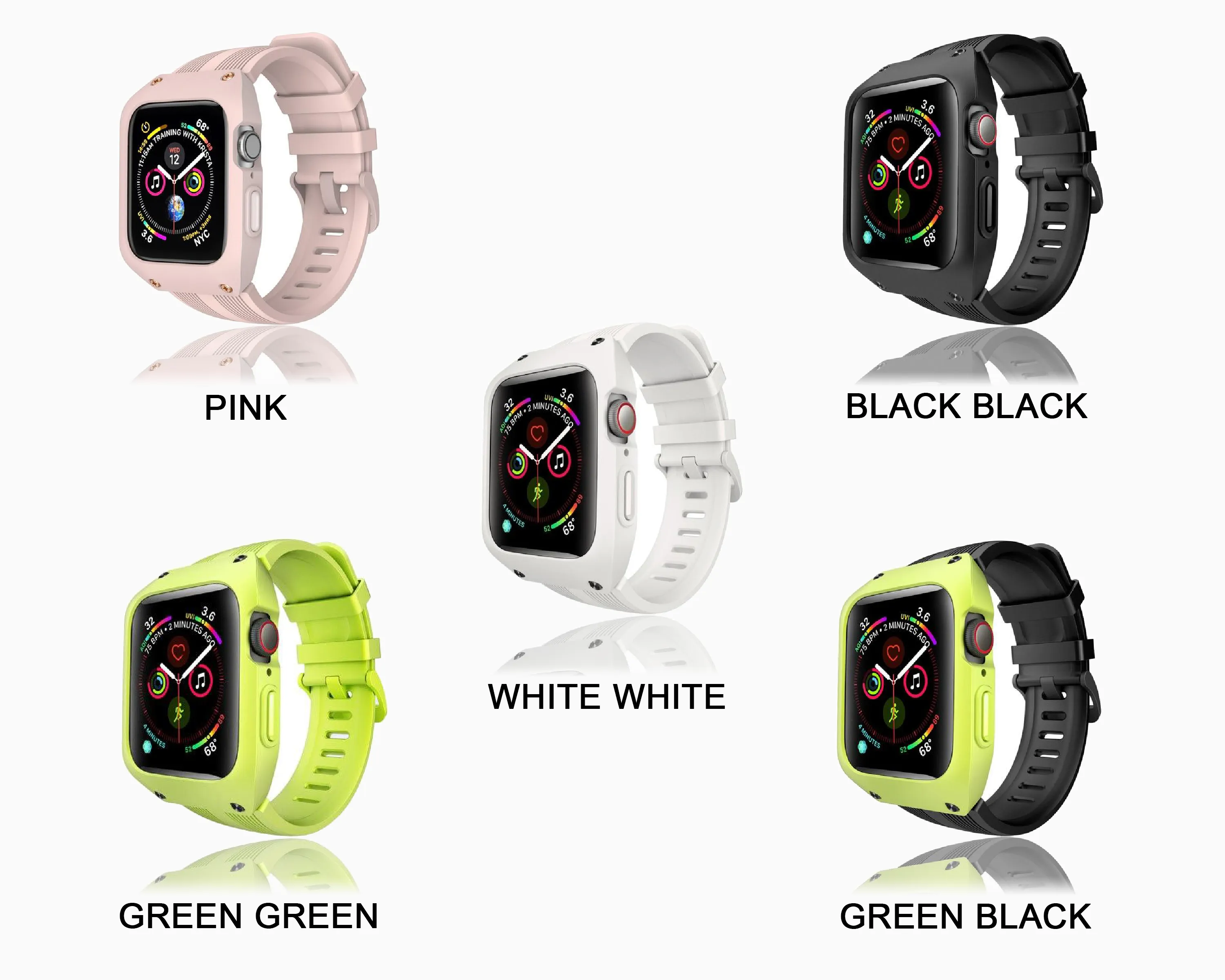 Waterproof Case Strap Protective Band for Apple Watch Watchbands