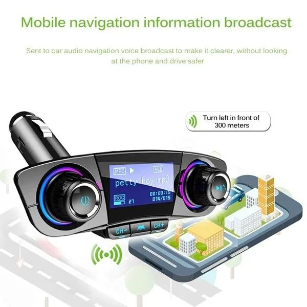 Wireless Bluetooth Handsfree Calling Car Charger FM Transmitter