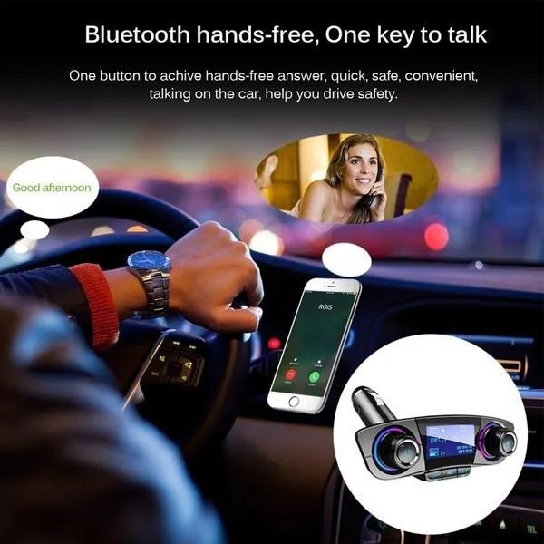 Wireless Bluetooth Handsfree Calling Car Charger FM Transmitter