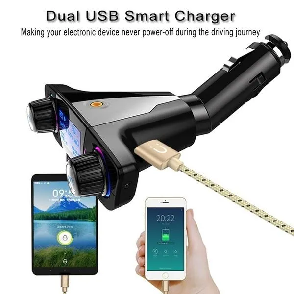 Wireless Bluetooth Handsfree Calling Car Charger FM Transmitter