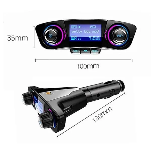 Wireless Bluetooth Handsfree Calling Car Charger FM Transmitter