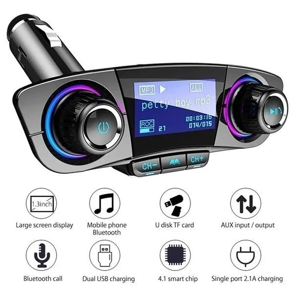 Wireless Bluetooth Handsfree Calling Car Charger FM Transmitter