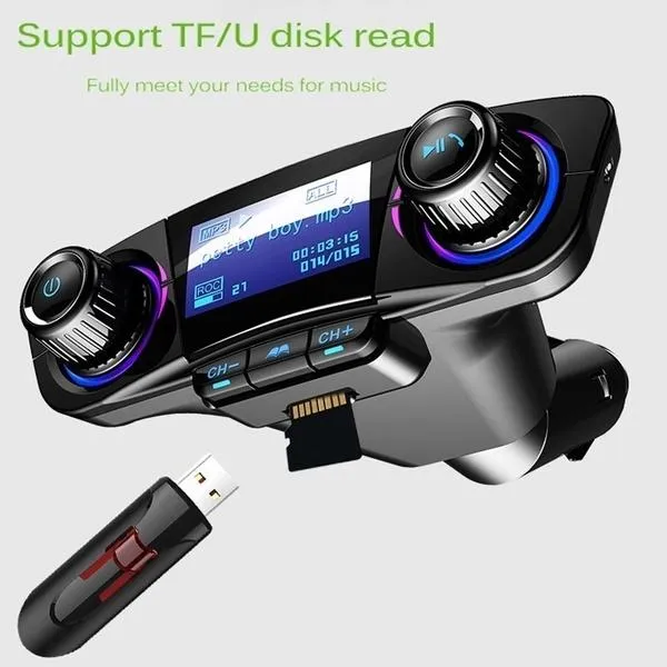 Wireless Bluetooth Handsfree Calling Car Charger FM Transmitter