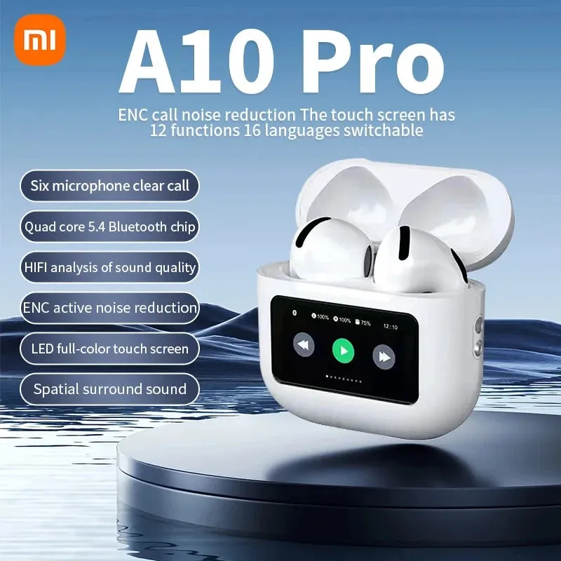 XIAOMI A10 Pro ENC Noise Canceling TWS Wireless Earphone Bluetooth5.4 Headphone Touch Screen HiFi Stereo Headset For Android iOS