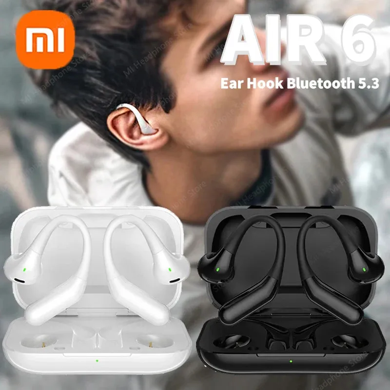 XIAOMI Air 6 Ear Hook Headphone TWS Bluetooth Earbuds Open Ear Wireless Headset For Sports Running HIFI Sound Earphone With Mic